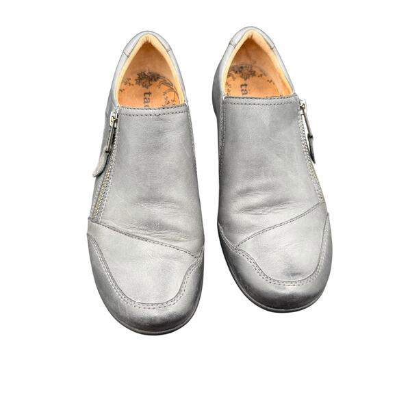Taos Character Leather Slip-On Shoes Gray Zip Comfort Women’s Size 7 - Picture 3 of 13